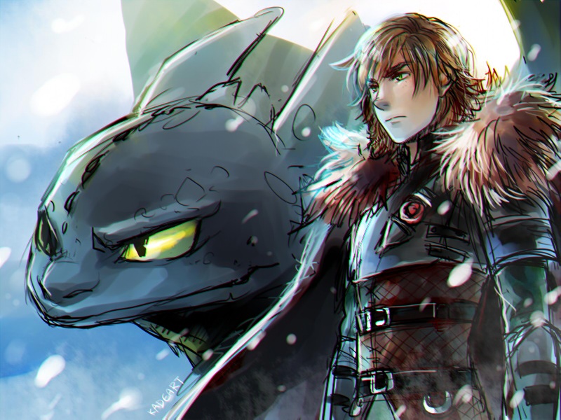 toothless and hiccup horrendous haddock iii (how to train your dragon and 1 more) drawn by kadeart