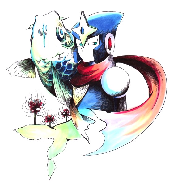 shadow man (mega man and 1 more) drawn by otobe