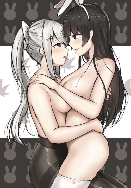 tsukino mito and higuchi kaede (nijisanji) drawn by driftkingtw