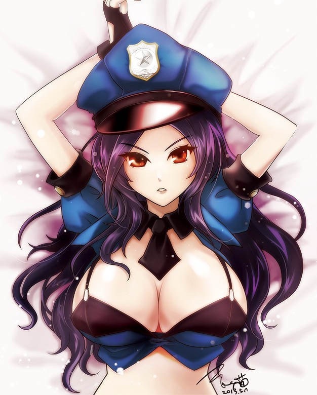 caitlyn and officer caitlyn (league of legends) drawn by aa2233a