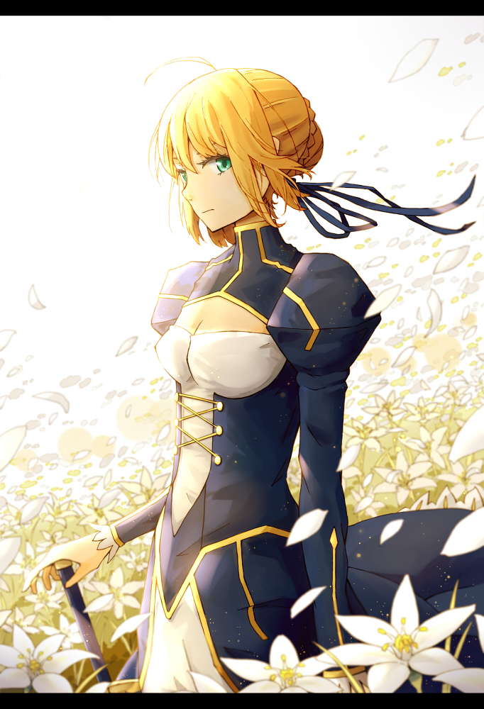 artoria pendragon and saber (fate and 1 more) drawn by anyotete