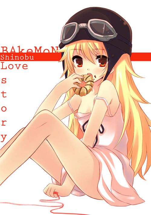 oshino shinobu (monogatari and 1 more) drawn by peach88