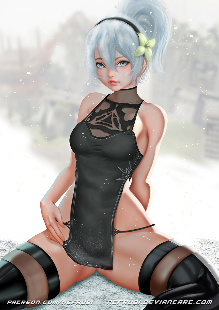 2b (nier and 1 more) drawn by nefrubi