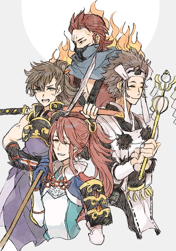 subaki, saizo, hinata, and azama (fire emblem and 1 more) drawn by shourou_kanna