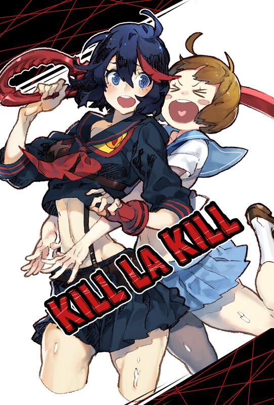 matoi ryuuko, senketsu, and mankanshoku mako (kill la kill) drawn by hujimogeo