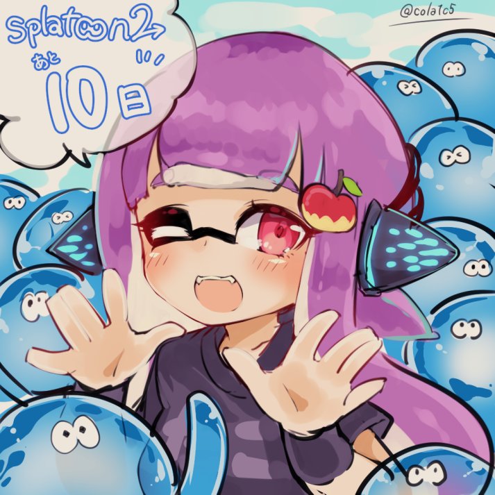 inkling player character, inkling girl, and jellyfish (splatoon and 1 more) drawn by conomi-c5
