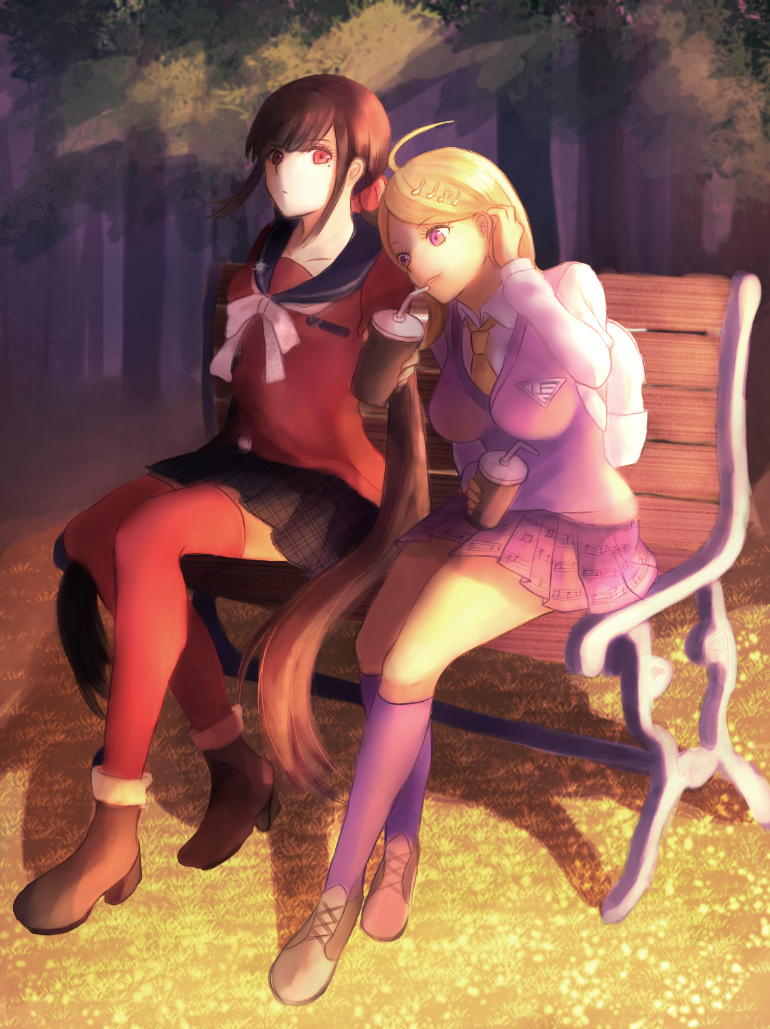 akamatsu kaede and harukawa maki (danganronpa and 1 more) drawn by touko_(color-palette)