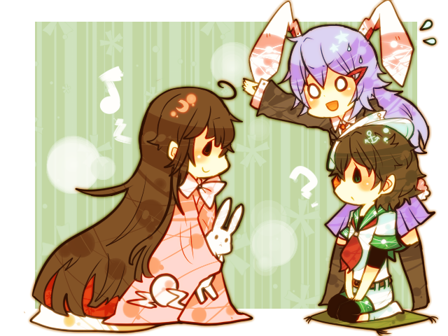 reisen udongein inaba, houraisan kaguya, and murasa minamitsu (touhou) drawn by itomugi-kun