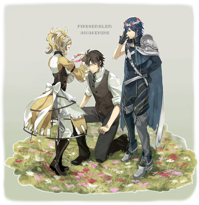 chrom, lissa, and frederick (fire emblem and 1 more) drawn by machch