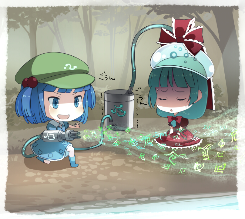 kawashiro nitori and kagiyama hina (touhou) drawn by mugishima