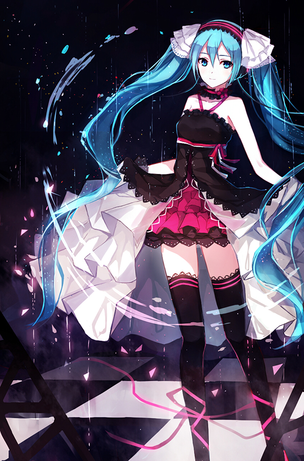 hatsune miku (vocaloid and 3 more) drawn by bai_kongque