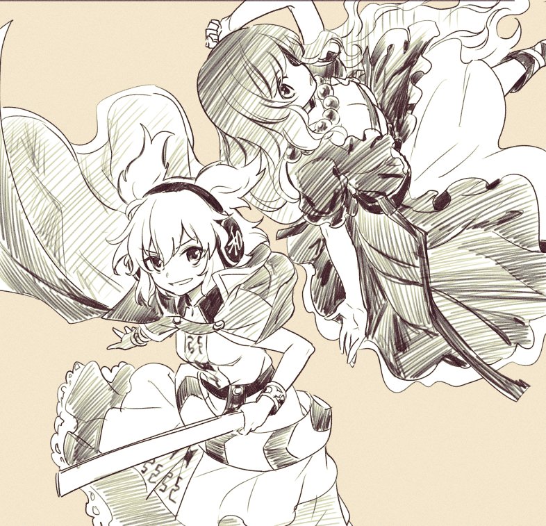 hijiri byakuren and toyosatomimi no miko (touhou) drawn by makuwauri
