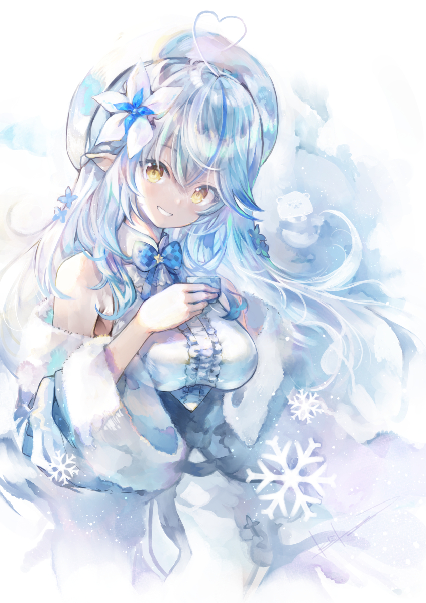 yukihana lamy and daifuku (hololive) drawn by kei_(keigarou)