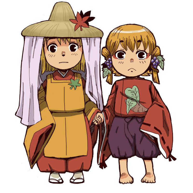 aki minoriko and aki shizuha (touhou) drawn by onikobe_rin