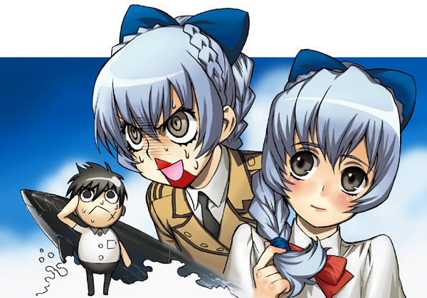 teletha testarossa and sagara sousuke (keroro gunsou and 1 more) drawn by shiono_etorouji