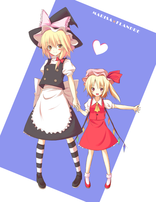 kirisame marisa and flandre scarlet (touhou) drawn by huei_nazuki