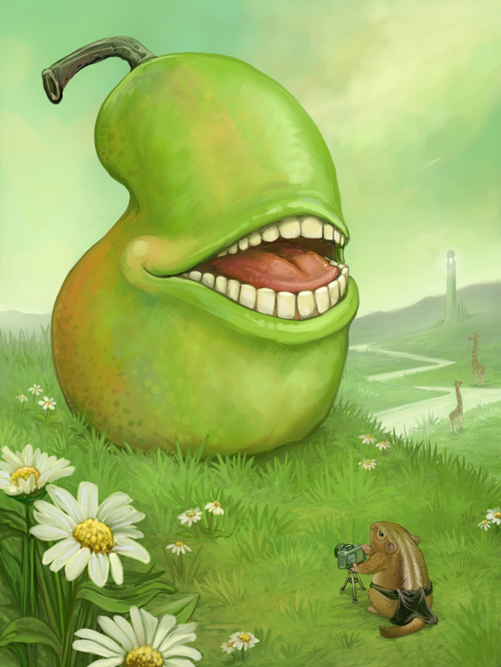 biting pear of salamanca (original) drawn by ursulav