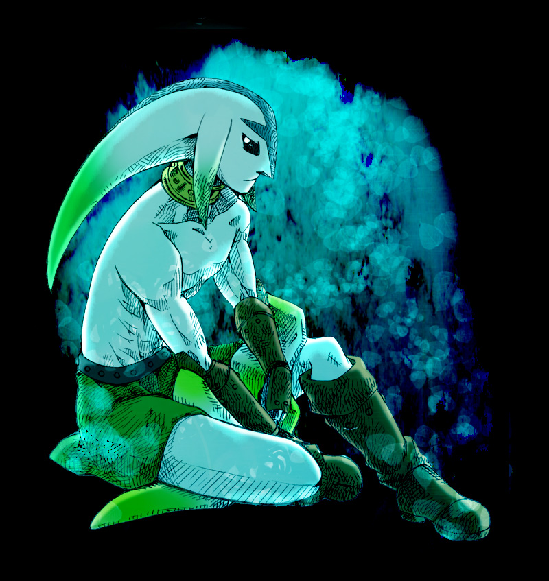 link and zora link (the legend of zelda and 1 more) drawn by nogo