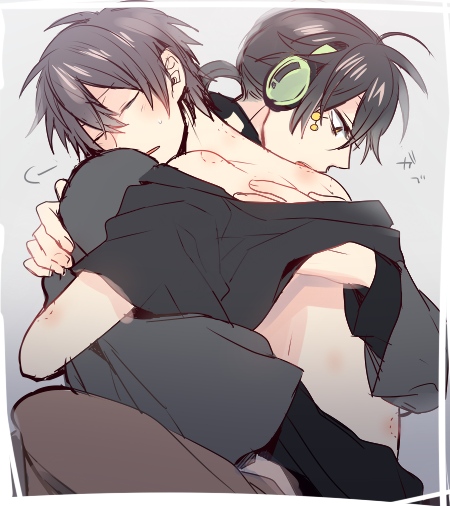 kisaragi shintarou, konoha, and dark konoha (kagerou project) drawn by lovehammer