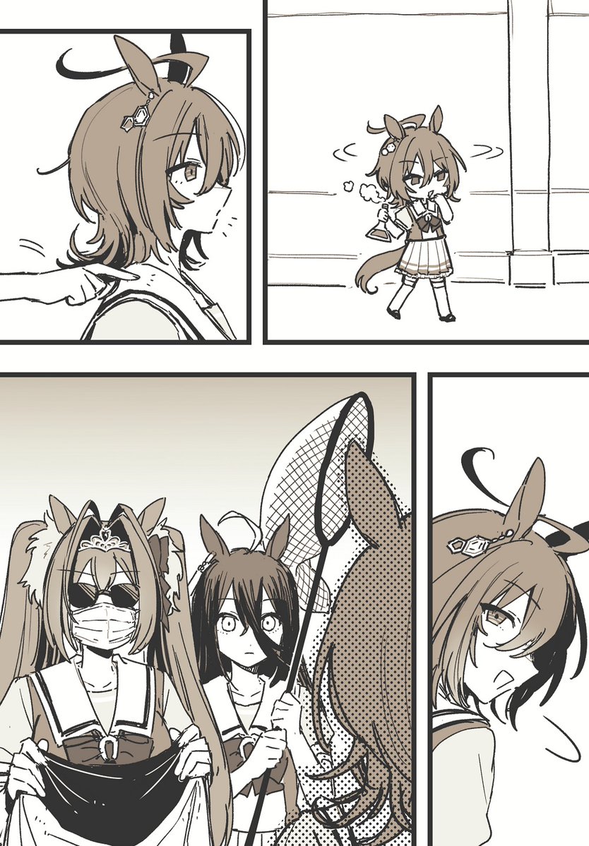 agnes tachyon, manhattan cafe, and daiwa scarlet (umamusume) drawn by ogiri_mizuki