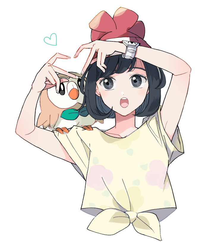 selene and rowlet (pokemon and 1 more) drawn by atsumi_yoshioka