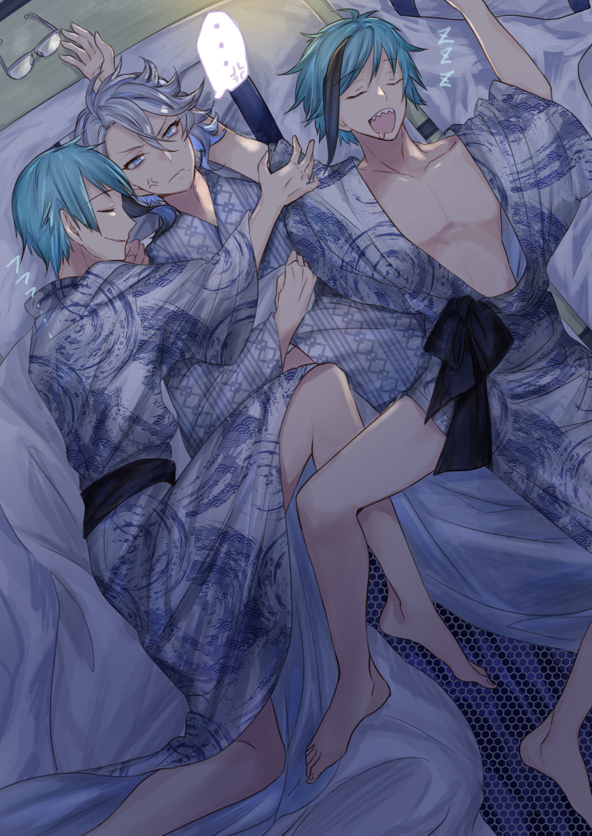 floyd leech, jade leech, and azul ashengrotto (twisted wonderland) drawn by mitsunari_miyako