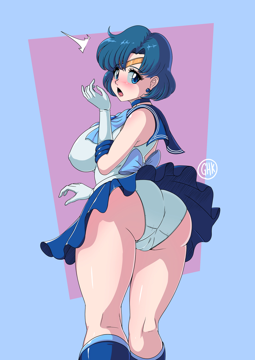 mizuno ami and sailor mercury (bishoujo senshi sailor moon) drawn by ghkuinli