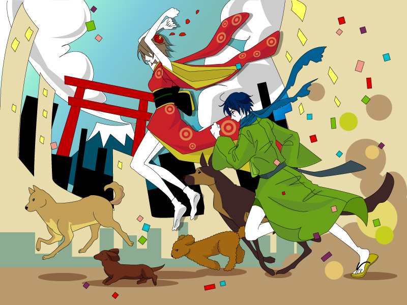kaito and meiko (vocaloid and 1 more) drawn by haruichi_(haru123)