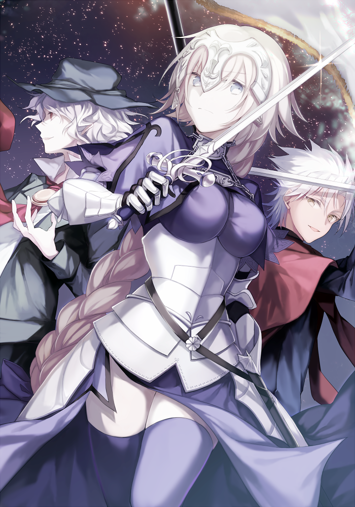 jeanne d'arc, edmond dantes, and amakusa shirou (fate and 2 more) drawn by wowishi