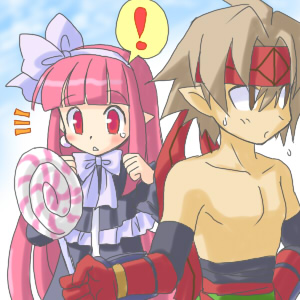 mage and male warrior (disgaea) drawn by karina