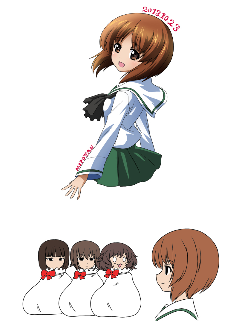 nishizumi miho, nishizumi maho, akiyama yukari, and nishizumi shiho (girls und panzer) drawn by nanashiro_gorou