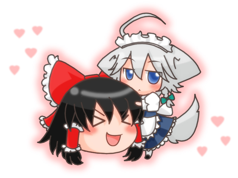hakurei reimu, izayoi sakuya, and inu sakuya (touhou and 1 more) drawn by torikokoro