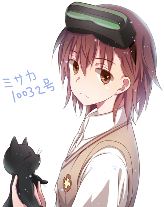 misaka imouto, misaka imouto 10032's cat, and misaka imouto 10032 (toaru majutsu no index and 2 more) drawn by saya_(ccmkk54)
