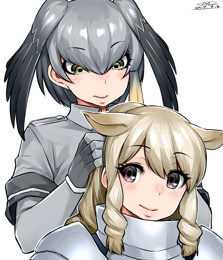 shoebill and white rhinoceros (kemono friends) drawn by mitsuba_minoru