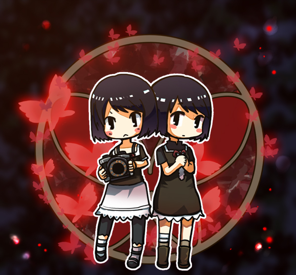 amakura mio and amakura mayu (fatal frame and 1 more) drawn by hagino_chiyoko