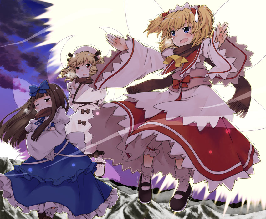 star sapphire, luna child, and sunny milk (touhou and 1 more) drawn by mizumoto_tadashi