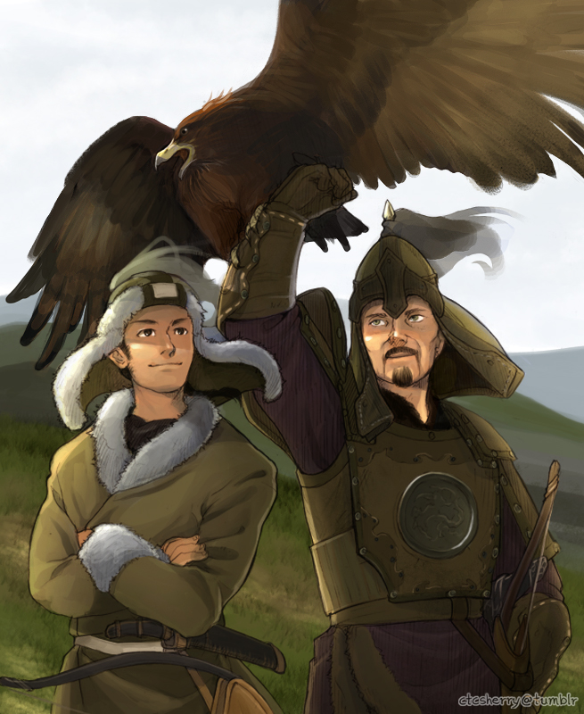 mongolia and genghis khan (axis powers hetalia and 2 more) drawn by sherry_lai