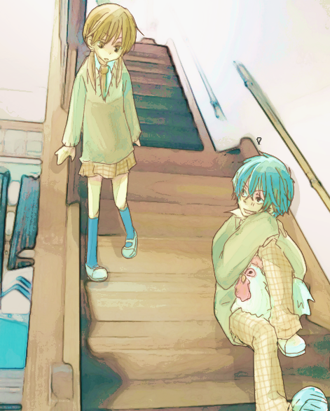 mizutani shizuku, yoshida haru, and nagoya (tonari no kaibutsu-kun) drawn by amrta