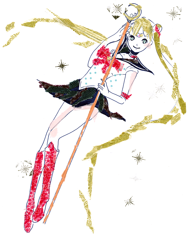 tsukino usagi and sailor moon (bishoujo senshi sailor moon) drawn by ryono