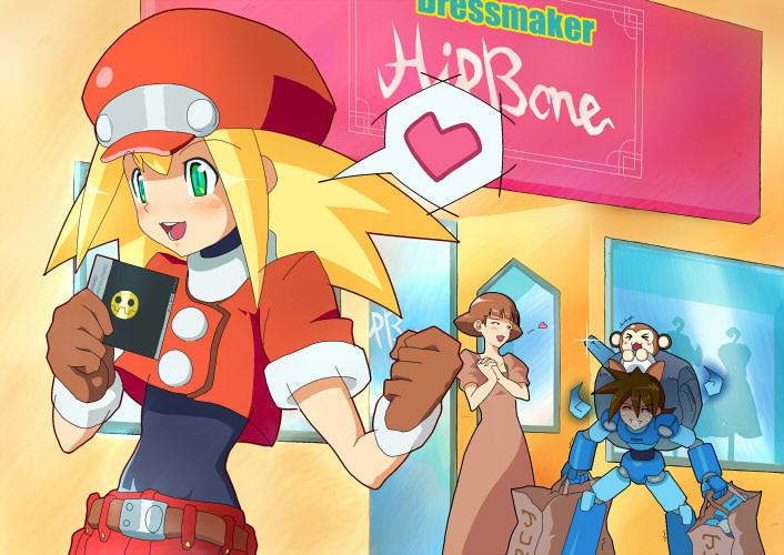 roll caskett, mega man volnutt, and data (mega man and 1 more)