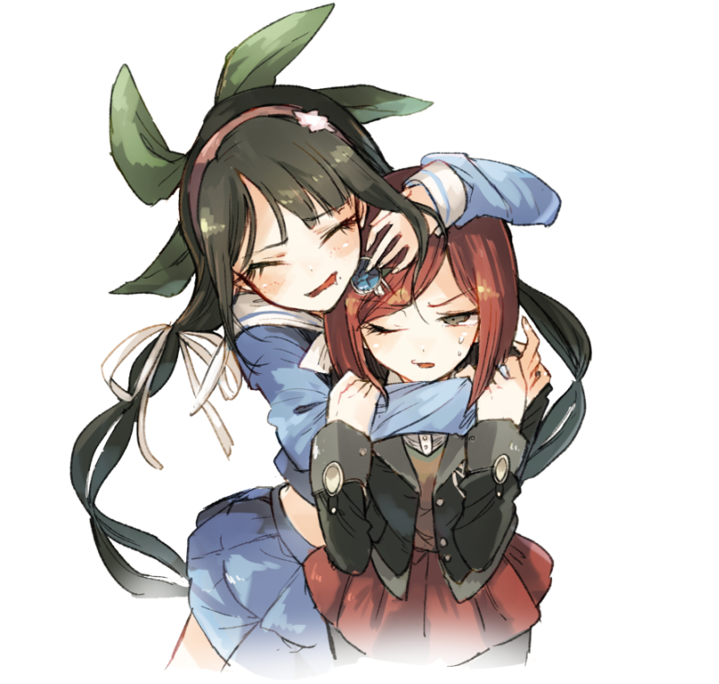 yumeno himiko and chabashira tenko (danganronpa and 1 more) drawn by hisona_(suaritesumi)