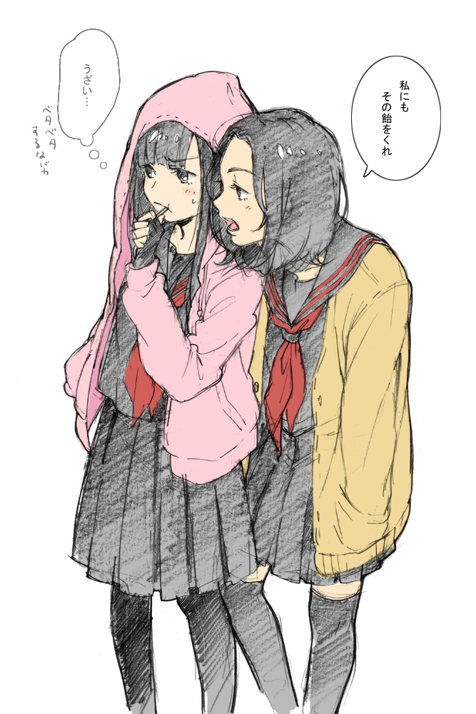 nezumi and center (akb48 and 1 more) drawn by imo_(suruga)