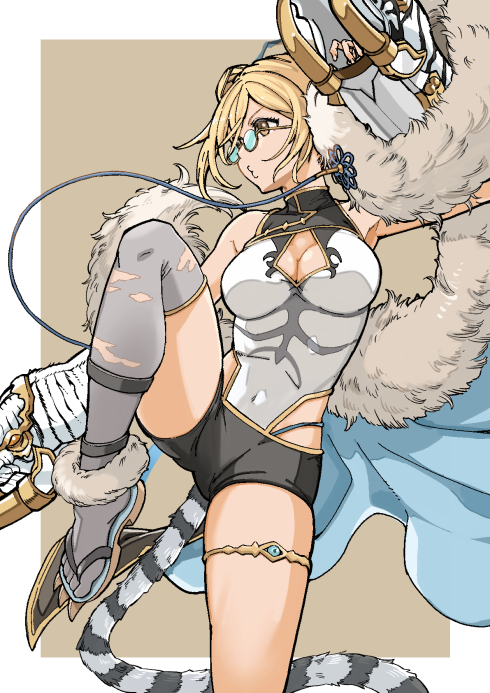 djeeta and silverroar's swiftclaw (granblue fantasy) drawn by mika_(gbf)