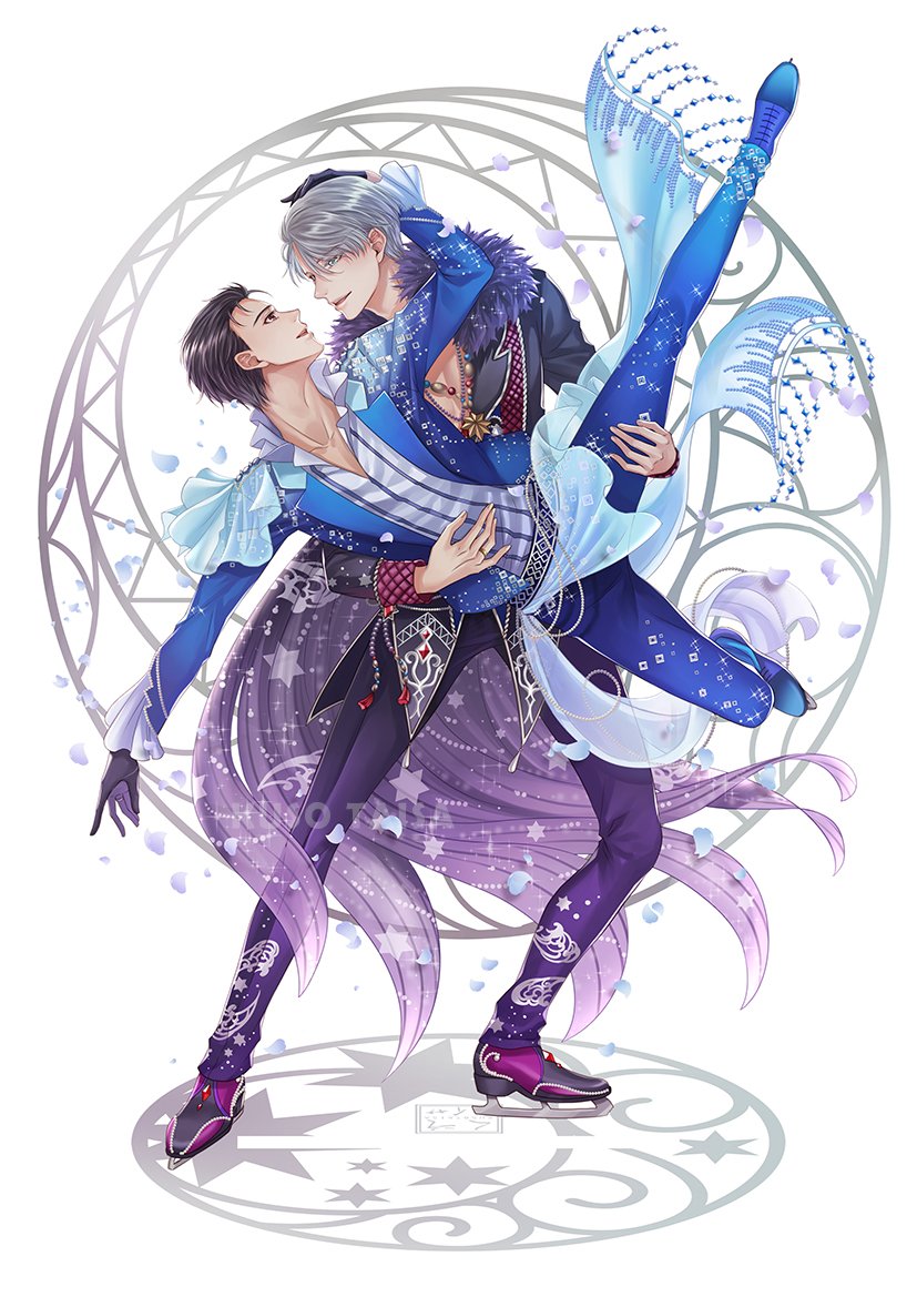 katsuki yuuri and viktor nikiforov (yuri!!! on ice and 1 more) drawn by kuso-taisa