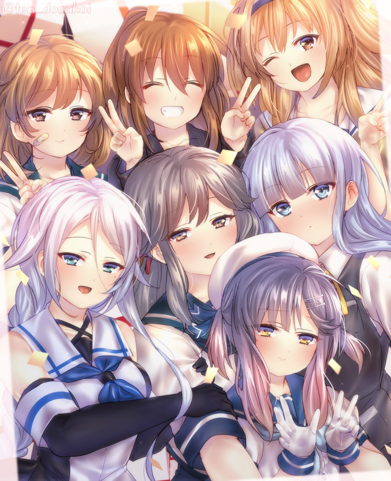 oboro, umikaze, hatsukaze, tsushima, i-26, and 2 more (kantai collection) drawn by juurouta