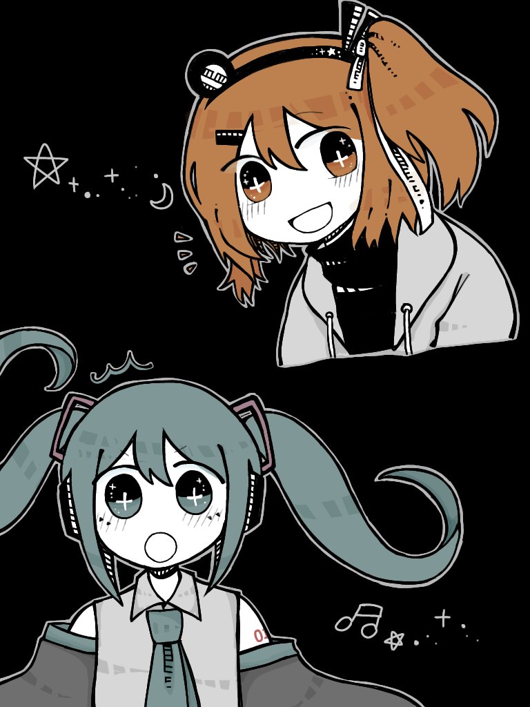 hatsune miku and adachi rei (vocaloid and 2 more) drawn by co8