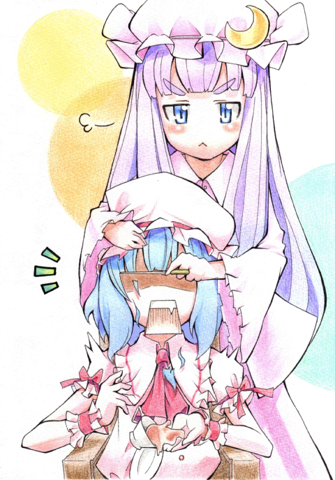 remilia scarlet and patchouli knowledge (touhou) drawn by izayoi_(kakezuki-1341)