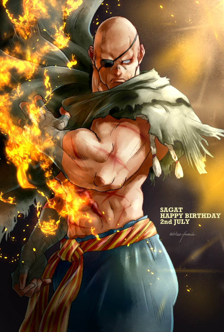 sagat (street fighter) drawn by angie_(kani-ga-tobuna)