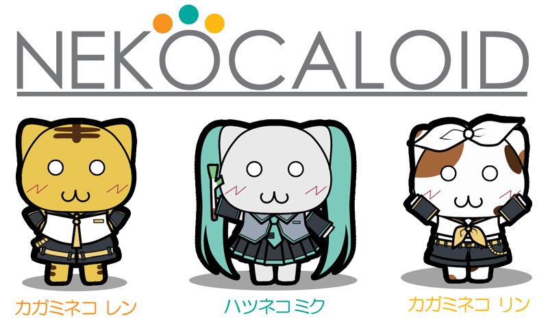 hatsune miku, kagamine rin, and kagamine len (vocaloid) drawn by myco