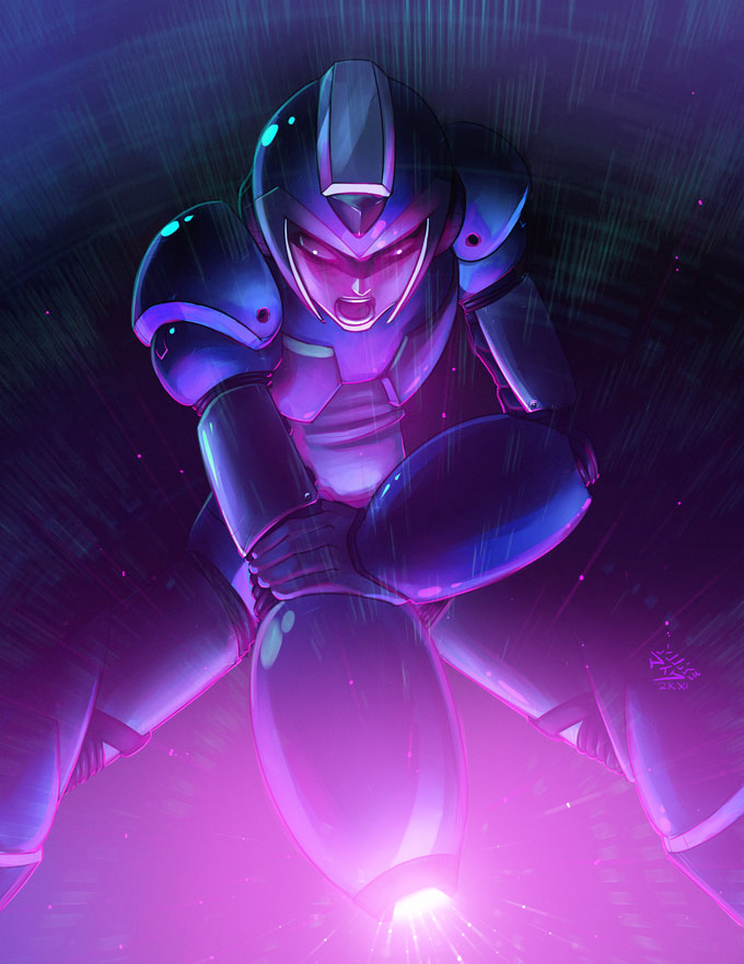 x (mega man and 1 more) drawn by vashperado